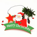 2 Piece Santa Claus Merry Christmas Wooden Christmas Tree Ornament Hanging Decoration 175x165mm