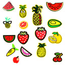 16 Pieces Fruits Design Embroidered Sew Iron on Applique Patches for DIY Crafts
