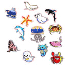 13 Pieces Assorted Marine Animal Shape Embroidered Sew Iron on Applique Patch Badge Jeans Patches