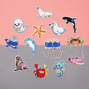 13 Pieces Assorted Marine Animal Shape Embroidered Sew Iron on Applique Patch Badge Jeans Patches
