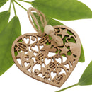 6 Pieces Christmas Wooden Pendants Ornaments Heart Bird Shapes Crafts DIY Home Party Decorations Xmas Tree Ornaments Kids Gifts