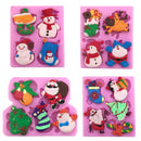 Christmas Design Silicone Mould Fondant Cake Mold for Sugarcraft Cake Decoration