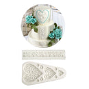European Style Floral Heart Buttons Silicone Fondant Mould Cake Decorating Mold Chocolate Baking Sugarcraft Jelly Ice Cube Mold Tray