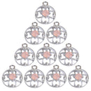 10 Pieces Round Alloy Crystal Pendants Charms Jewelry Making Accessories for DIY Necklace Craft Hanging Decoration