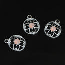 10 Pieces Round Alloy Crystal Pendants Charms Jewelry Making Accessories for DIY Necklace Craft Hanging Decoration