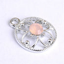 10 Pieces Round Alloy Crystal Pendants Charms Jewelry Making Accessories for DIY Necklace Craft Hanging Decoration