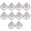 10 Pieces Round Alloy Crystal Pendants Charms Jewelry Making Accessories for DIY Necklace Craft Hanging Decoration