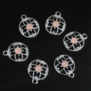 10 Pieces Round Alloy Crystal Pendants Charms Jewelry Making Accessories for DIY Necklace Craft Hanging Decoration