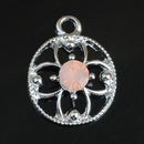 10 Pieces Round Alloy Crystal Pendants Charms Jewelry Making Accessories for DIY Necklace Craft Hanging Decoration