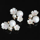 10 Pieces Crystal Pearl Flower Flatback Buttons Embellishment for DIY Phone Case Decoration Crafts