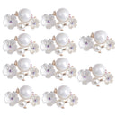 10 Pieces Crystal Pearl Flower Flatback Buttons Embellishment for DIY Phone Case Decoration Crafts