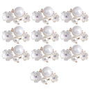 10 Pieces Crystal Pearl Flower Flatback Buttons Embellishment for DIY Phone Case Decoration Crafts