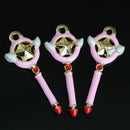 5 Pieces Pink Magic Wand Alloy Pendant Charms DIY Cute Jewelry Findings 41x17mm