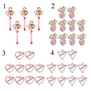 5 Pieces Pink Magic Wand Alloy Pendant Charms DIY Cute Jewelry Findings 41x17mm
