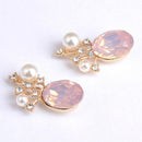 10 Pieces Pearl Rhinestone Buttons Wedding Flatback Embellishments Scrapbooking