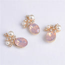 10 Pieces Pearl Rhinestone Buttons Wedding Flatback Embellishments Scrapbooking