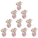 10 Pieces Pearl Rhinestone Buttons Wedding Flatback Embellishments Scrapbooking