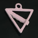 10 Pieces Pink Triangle Shape Alloy Rhinestone Pendant Charms DIY Jewelry Findings
