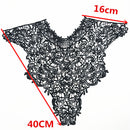 1 Piece Vintage Fashion Venise Floral Collar Lace Trim Patch Applique Sewing Crafts Black