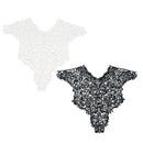 1 Piece Vintage Fashion Venise Floral Collar Lace Trim Patch Applique Sewing Crafts Black