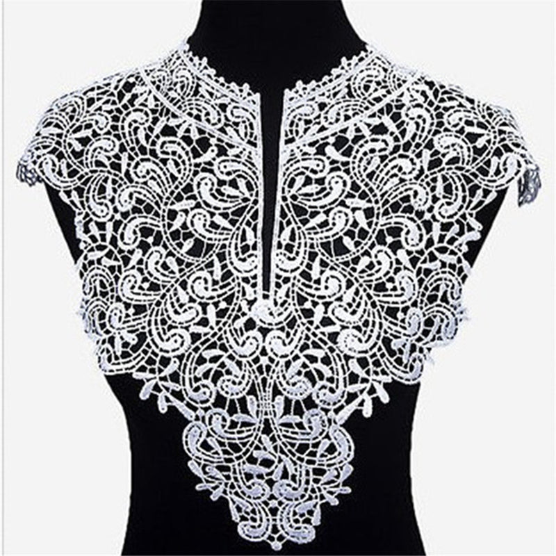 1 Piece White Lace Applique Neck Neckline Collar Venise Lace Trim for DIY Crafts
