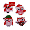 50 Piece Merry Christmas Owl Shape Wooden Buttons for DIY Sewing Clothing Decoration Kids Crafts