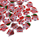 50 Piece Merry Christmas Owl Shape Wooden Buttons for DIY Sewing Clothing Decoration Kids Crafts