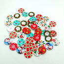 50pcs Christmas Wooden 2 Holes Buttons For DIY Sewing Scrapbooking 25mm