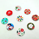 50pcs Christmas Wooden 2 Holes Buttons For DIY Sewing Scrapbooking 25mm