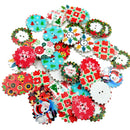 50pcs Christmas Wooden 2 Holes Buttons For DIY Sewing Scrapbooking 25mm