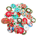 50pcs Christmas Wooden 2 Holes Buttons For DIY Sewing Scrapbooking 25mm