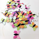 50 Pieces Mix Butterfly Shaped Wooden Buttons Polka Dot Buttons for DIY Sewing