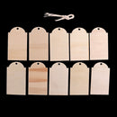 10 Pieces Unfinished Predrilled Wood Slices with Holes with Natural Jute Twine for Christmas Ornaments and Home Hanging Decorations Crafts