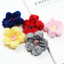 10 Pieces Wool Flower Shape DIY Findings for Clothes Handbag Hair Clip Decoration 45mm
