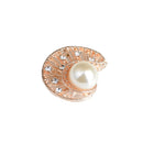 10 Piece Shell Shape Crystal Pearl Button Findings for DIY Jewelry Making Crafts Gold