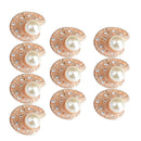 10 Piece Shell Shape Crystal Pearl Button Findings for DIY Jewelry Making Crafts Gold