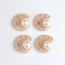 10 Piece Shell Shape Crystal Pearl Button Findings for DIY Jewelry Making Crafts Gold
