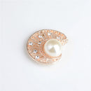10 Piece Shell Shape Crystal Pearl Button Findings for DIY Jewelry Making Crafts Gold