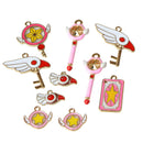 10 Pieces Multicolor Cute Alloy Charms Pendants for DIY Kids Jewelry Making Crafts