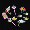 10 Pieces Multicolor Cute Alloy Charms Pendants for DIY Kids Jewelry Making Crafts