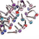 50 Pieces Acrylic Rhinestone Pastel Round Brad Scrapbooking Embellishment 12x6mm