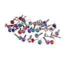 50 Pieces Acrylic Rhinestone Pastel Round Brad Scrapbooking Embellishment 12x6mm
