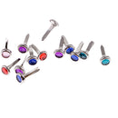 50 Pieces Acrylic Rhinestone Pastel Round Brad Scrapbooking Embellishment 12x6mm