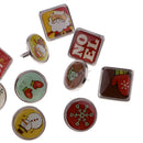 12 Pieces Assorted Christmas Style Metal Brads Paper Fastener for Scrapbooking DIY Craft 20mm