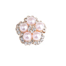 10 Pieces DIY Pearl Rhinestone Flatback Buttons Embellishment DIY Wedding Decorations