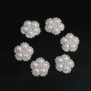 10 Pieces DIY Pearl Rhinestone Flatback Buttons Embellishment DIY Wedding Decorations