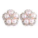 10 Pieces DIY Pearl Rhinestone Flatback Buttons Embellishment DIY Wedding Decorations