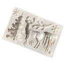 Christmas Tree Elk Deer Silicone Mould Fondant Cake Mold for Sugar Craft Cake Decoration