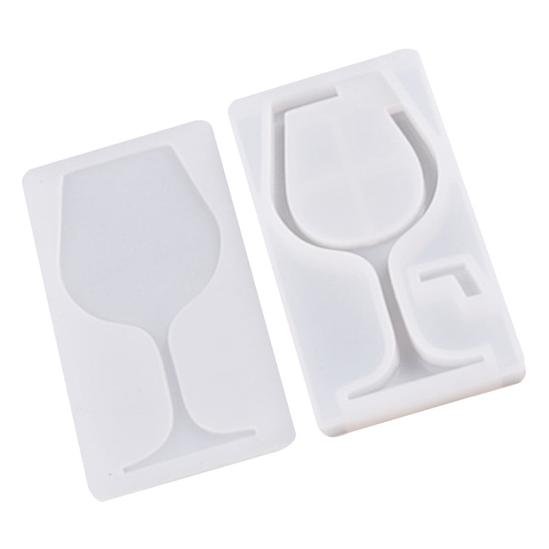 1 Set Transparent Silicone Pendant Mould Resin Hourglass DIY Jewelry Making Tool - Wine Glass