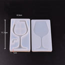 1 Set Transparent Silicone Pendant Mould Resin Hourglass DIY Jewelry Making Tool - Wine Glass